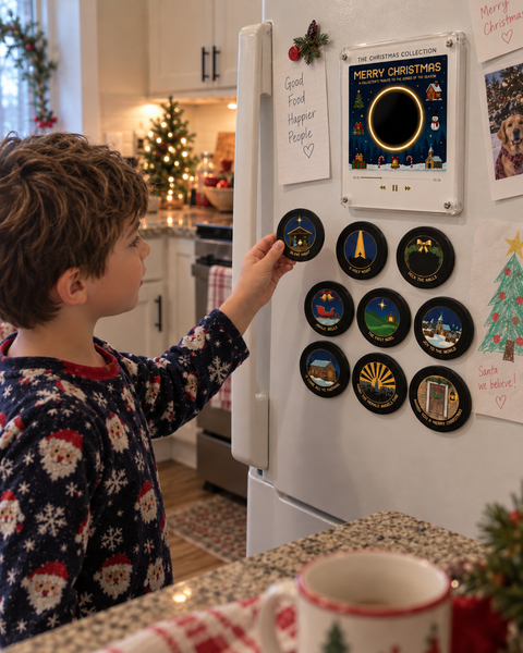 Customer photo — a child picking a disc