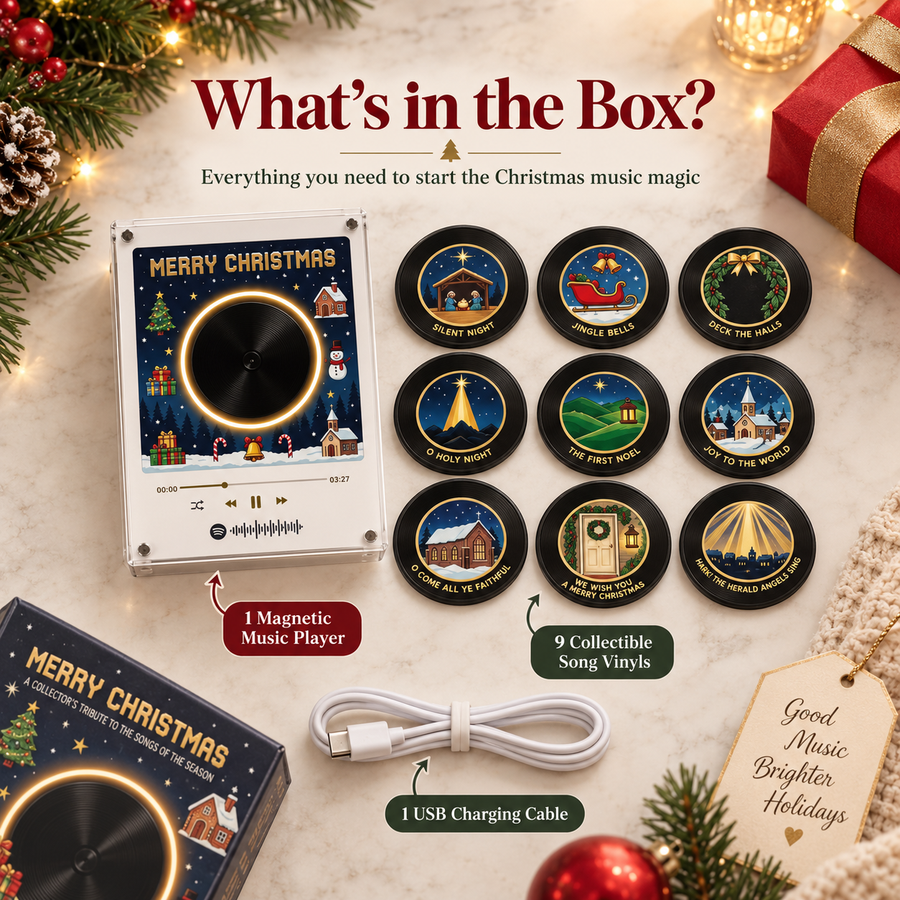 What's in the box: player, nine discs and a USB-C cable