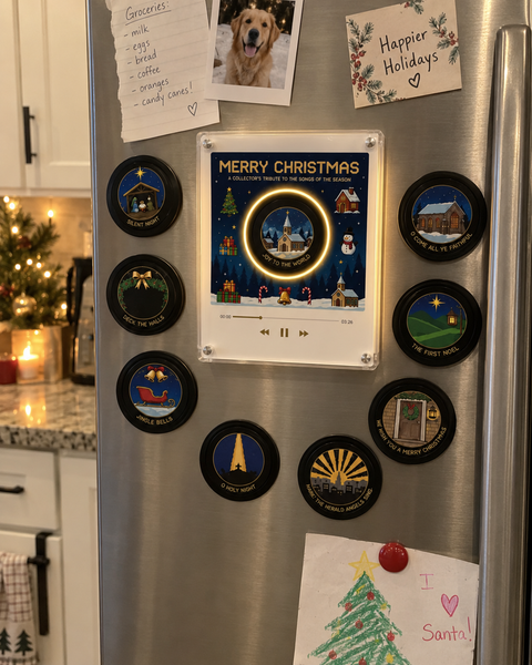 Customer photo — the discs arranged around the player